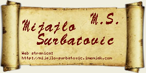 Mijajlo Šurbatović vizit kartica